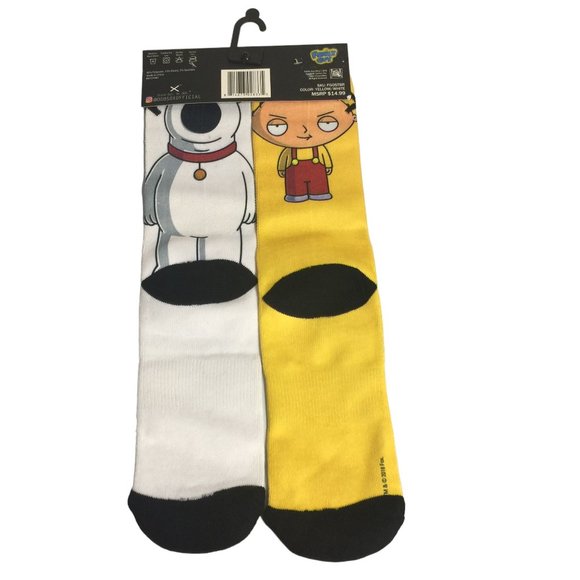 ODD SOX Family Guy Men's Crew Socks Stewie Brian Size 6-13 - Picture 2 of 3
